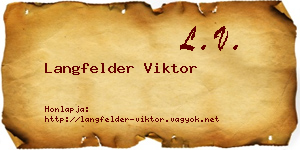 Langfelder Viktor névjegykártya